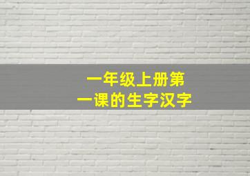 一年级上册第一课的生字汉字