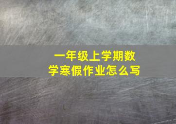 一年级上学期数学寒假作业怎么写