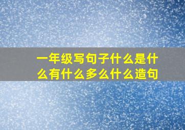 一年级写句子什么是什么有什么多么什么造句