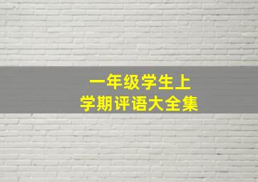 一年级学生上学期评语大全集