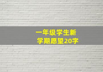 一年级学生新学期愿望20字