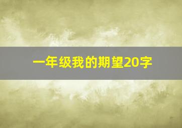 一年级我的期望20字