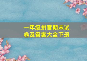 一年级拼音期末试卷及答案大全下册