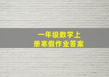 一年级数学上册寒假作业答案