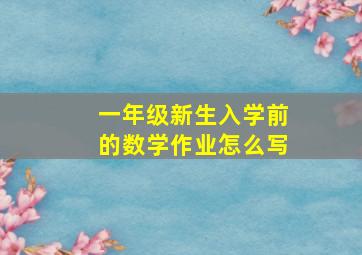 一年级新生入学前的数学作业怎么写