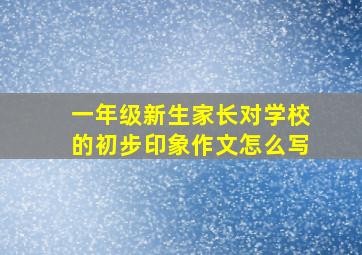 一年级新生家长对学校的初步印象作文怎么写