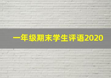 一年级期末学生评语2020