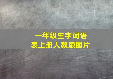 一年级生字词语表上册人教版图片