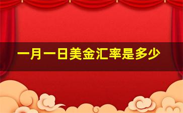 一月一日美金汇率是多少