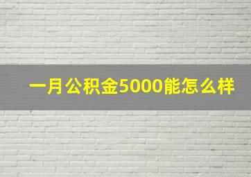 一月公积金5000能怎么样