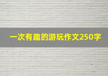 一次有趣的游玩作文250字