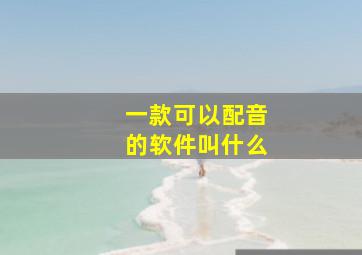 一款可以配音的软件叫什么