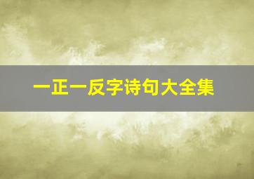 一正一反字诗句大全集