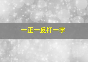 一正一反打一字