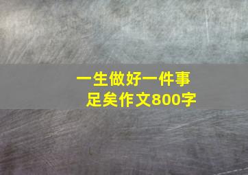 一生做好一件事足矣作文800字