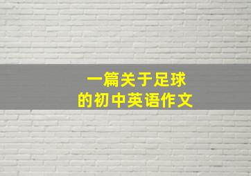 一篇关于足球的初中英语作文