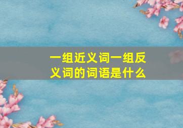 一组近义词一组反义词的词语是什么