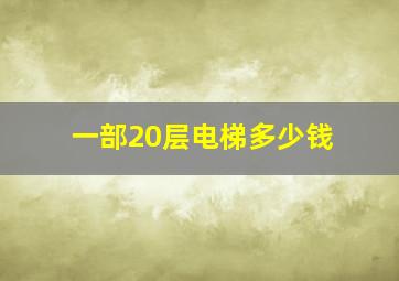 一部20层电梯多少钱