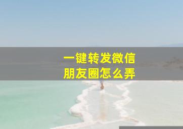 一键转发微信朋友圈怎么弄