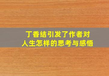 丁香结引发了作者对人生怎样的思考与感悟