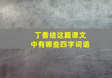 丁香结这篇课文中有哪些四字词语