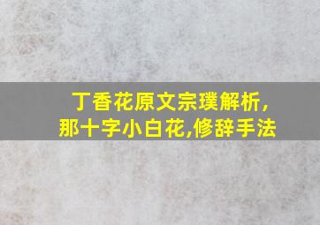 丁香花原文宗璞解析,那十字小白花,修辞手法