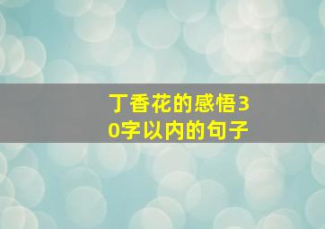 丁香花的感悟30字以内的句子