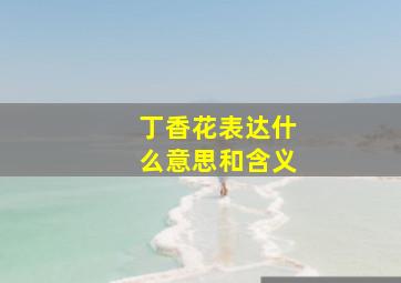 丁香花表达什么意思和含义