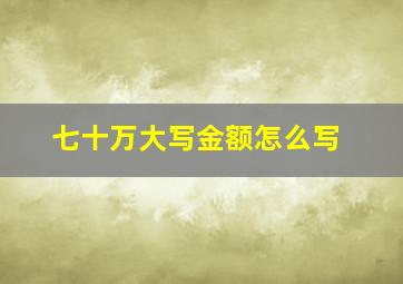 七十万大写金额怎么写