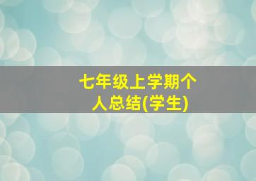 七年级上学期个人总结(学生)