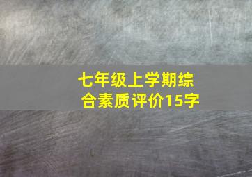 七年级上学期综合素质评价15字