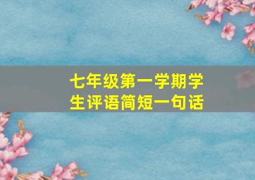 七年级第一学期学生评语简短一句话