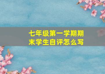 七年级第一学期期末学生自评怎么写