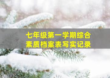 七年级第一学期综合素质档案表写实记录