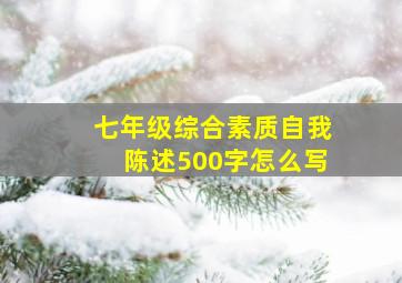 七年级综合素质自我陈述500字怎么写