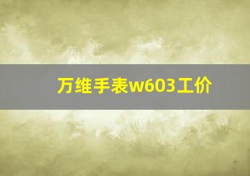 万维手表w603工价