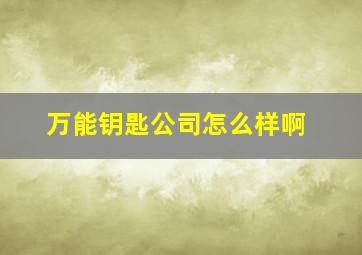 万能钥匙公司怎么样啊