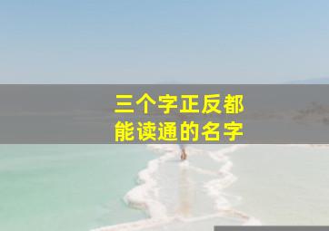 三个字正反都能读通的名字