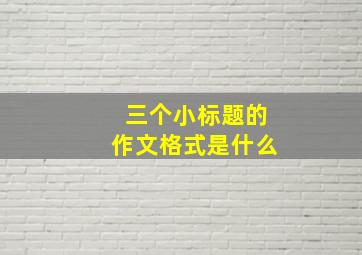 三个小标题的作文格式是什么