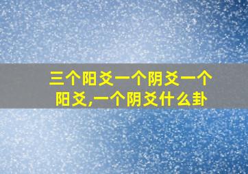 三个阳爻一个阴爻一个阳爻,一个阴爻什么卦