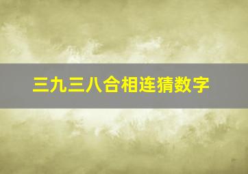 三九三八合相连猜数字