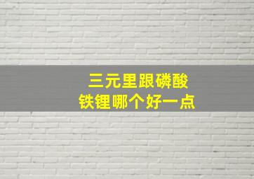 三元里跟磷酸铁锂哪个好一点