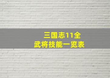 三国志11全武将技能一览表