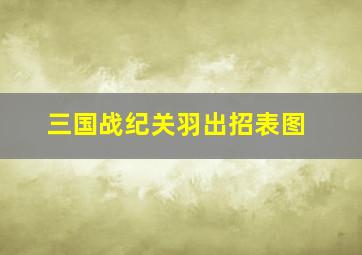 三国战纪关羽出招表图