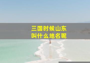 三国时候山东叫什么地名呢