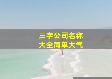 三字公司名称大全简单大气