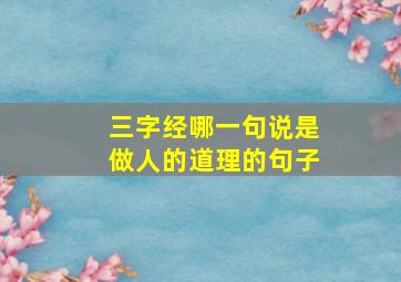 三字经哪一句说是做人的道理的句子