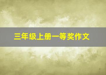 三年级上册一等奖作文