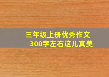 三年级上册优秀作文300字左右这儿真美