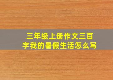 三年级上册作文三百字我的暑假生活怎么写